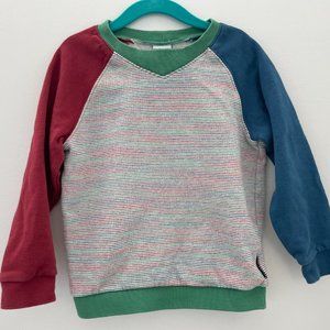 Polarn O. Pyret Colorblock Sweatshirt with Stripes